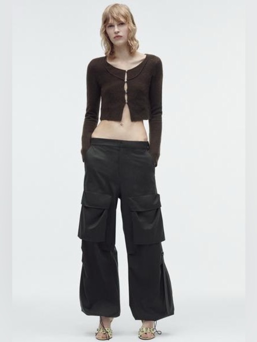 Zara thumb hole sweater with buttons NWT